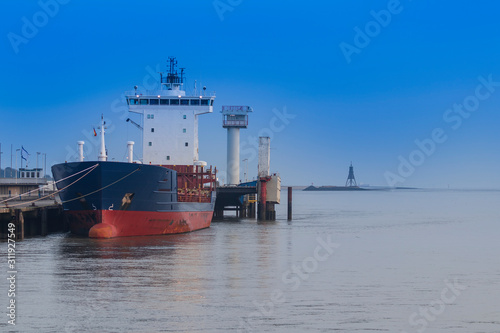 Harbor, boats and landscape in the city of Cuxhaven in Germany