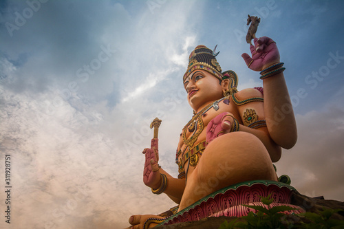 Koneshwaram ancient temple. The famous statue of god Shiva at Trincomalee, Sri Lanka photo