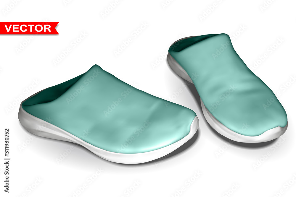 Detailed graphic photorealistic rubber home boots. Isolated on white background. Vector icon. Detailed graphic photorealistic rubber home boots. Isolated on white background. Vector icon.