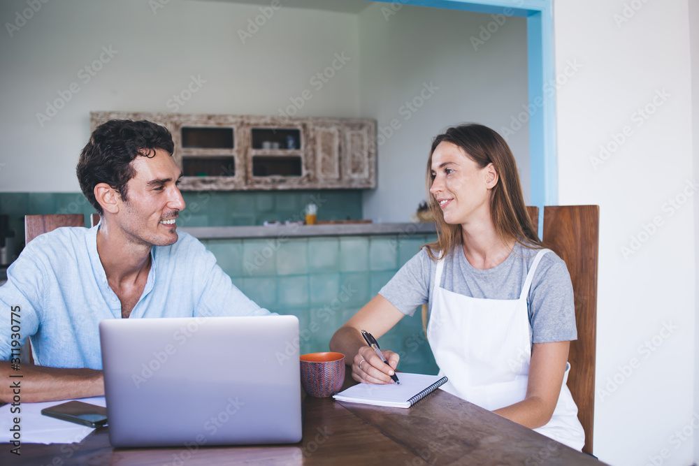 Casual people sitting at table and sharing ideas Casual people sitting at table and sharing ideas