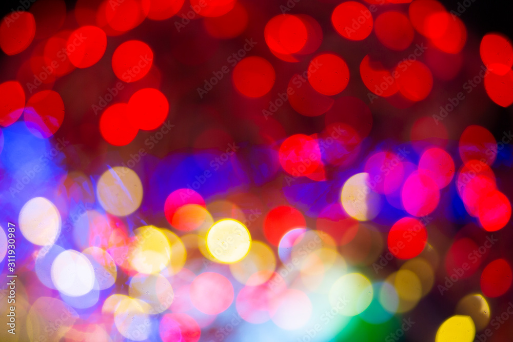 Christmas decorations on the street of the night city. Christmas decorations on the street of the night city.