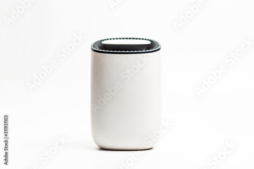 close up of portable dehumidifier device isolated