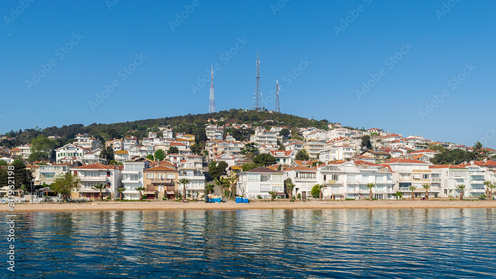 View of Kinaliada island from the Sea of Marmara, near Istanbul, Turkey