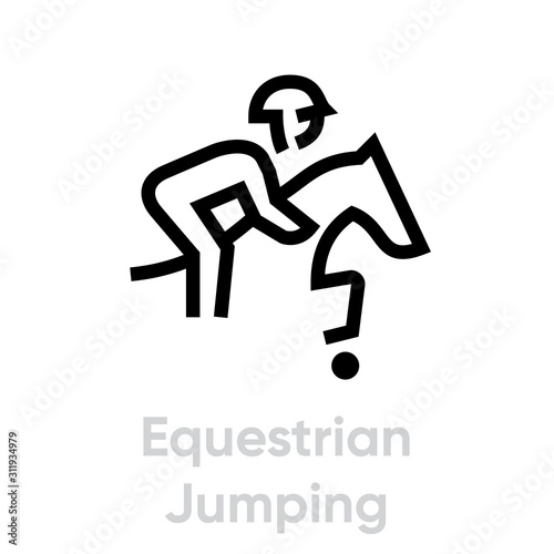 Equestrian Jumping sport icons