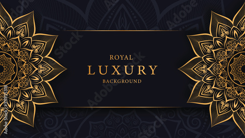 Luxury mandala background with arabesque golden ornamental style