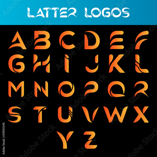 Set of alphabet letter logo icons template. letter logo set design typography Vector