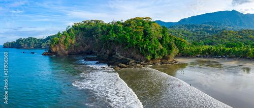 Canvas Print Aerial drone view of a tropical paradise beach