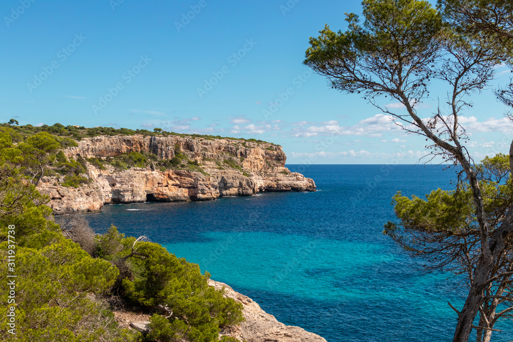 The beautiful coast shore of the island Mallorca in spain