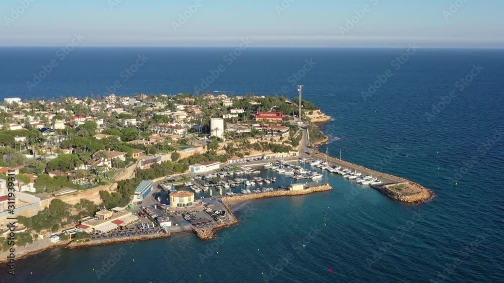 Aerial view of the bay with yachts Cabo Roig. Alicante. Spain Aerial view of the bay with yachts Cabo Roig. Alicante. Spain