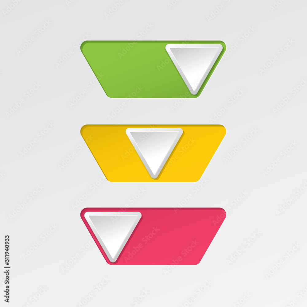 On and Off Inverted Triangle Blank Toggle Switch Buttons Set Modern Devices User Interface Mockup or Template - Green Red and Yellow on White Background - Gradient Graphic Design On and Off Inverted Triangle Blank Toggle Switch Buttons Set Modern Devices User Interface Mockup or Template - Green Red and Yellow on White Background - Gradient Graphic Design