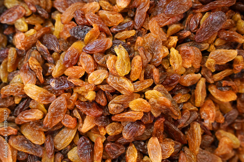pile of raisins. dried fruits background