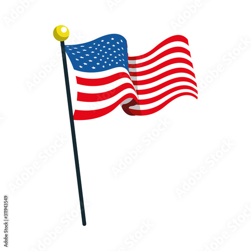 united states american flag in pole