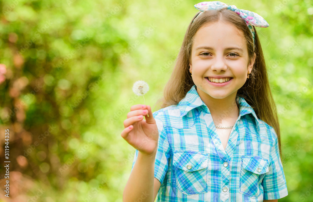 Having fun. Girl rustic style making wish and blowing dandelion nature background. Why people wish on dandelions. Celebrating summer. Dandelion full symbolism. Folklore beliefs about dandelion Having fun. Girl rustic style making wish and blowing dandelion nature background. Why people wish on dandelions. Celebrating summer. Dandelion full symbolism. Folklore beliefs about dandelion