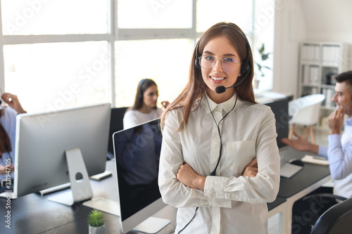 Female technical support ag...