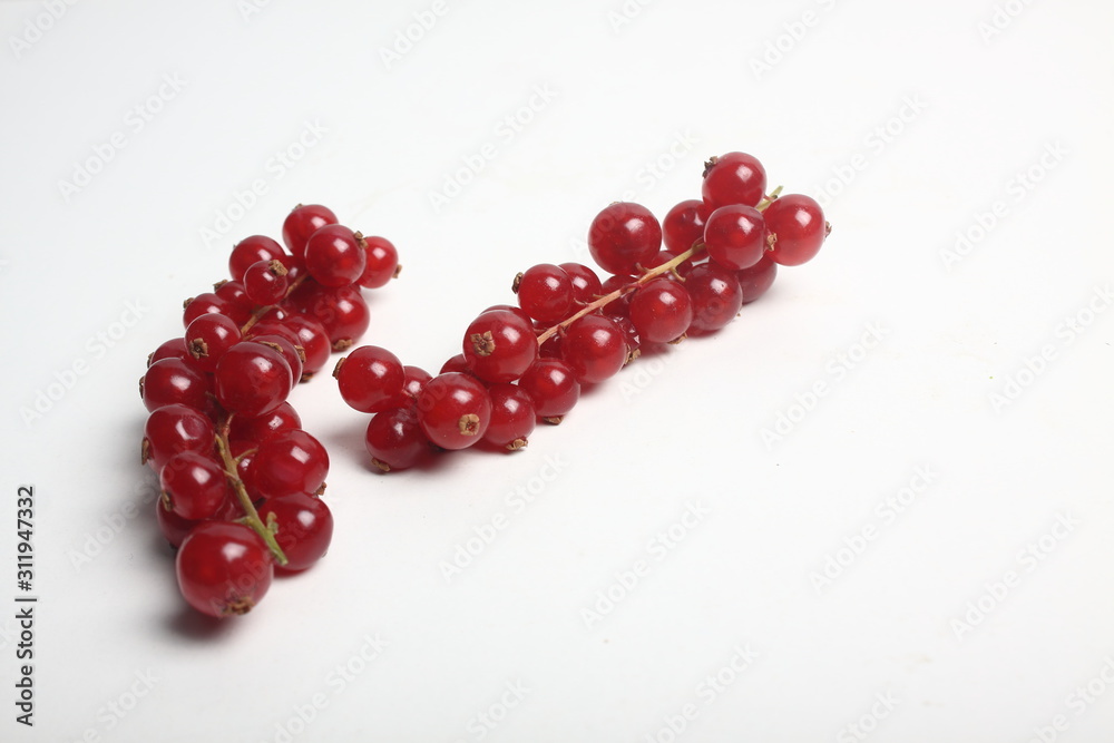 fresh red currant isolated on white background flat lay fresh red currant isolated on white background flat lay