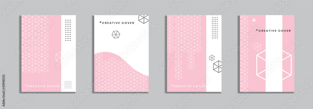 Cover design with memphis style. background of geometric shapes. minimal pattern. Can be used for banners, placards, posters, leaflets, etc. Vector template