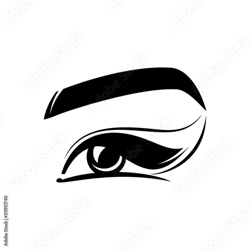 Eye logo. Beauty salon icon. Eyelashes eyebrow.