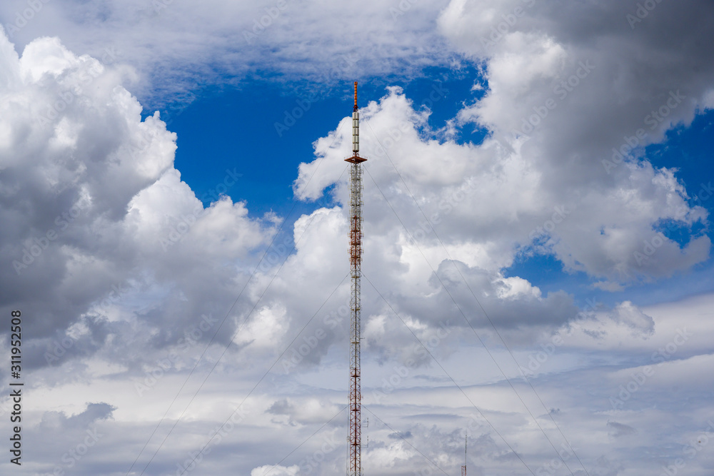 Radio Tower with Cloud background Radio Tower with Cloud background