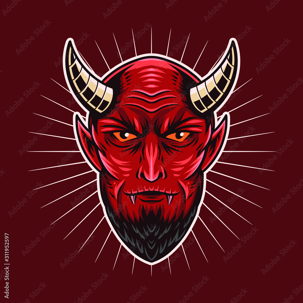 red devil face vector illustration design