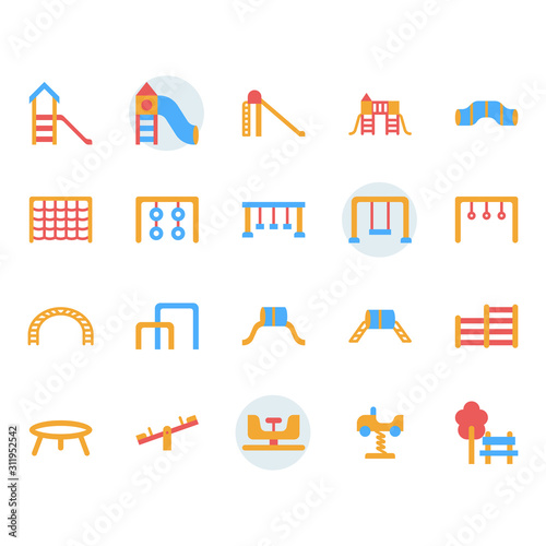 Playground icon and symbol set in  flat design