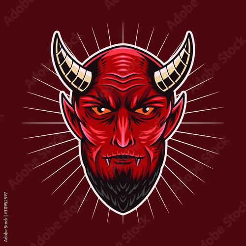 red devil face vector illustration design