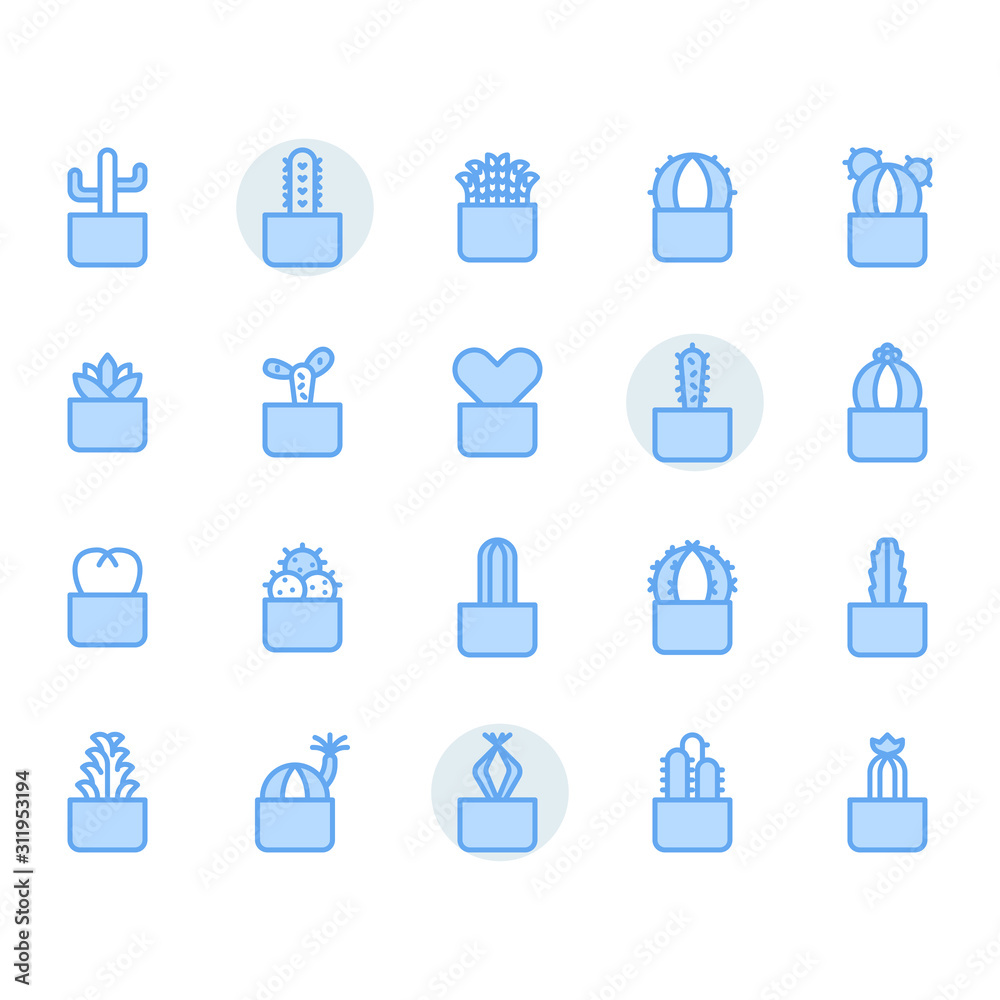 Cactus icon and symbol set Cactus icon and symbol set