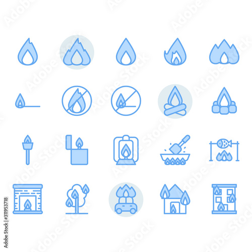 Fire related icon and symbol set
