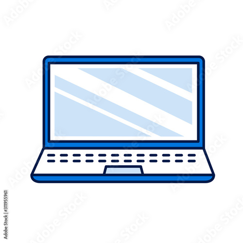 Laptop color line icon. Portable computer. Pictogram for web page, mobile app, promo. UI UX GUI design element. Editable stroke.