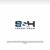initial letter logo, S&H Logo, logo template