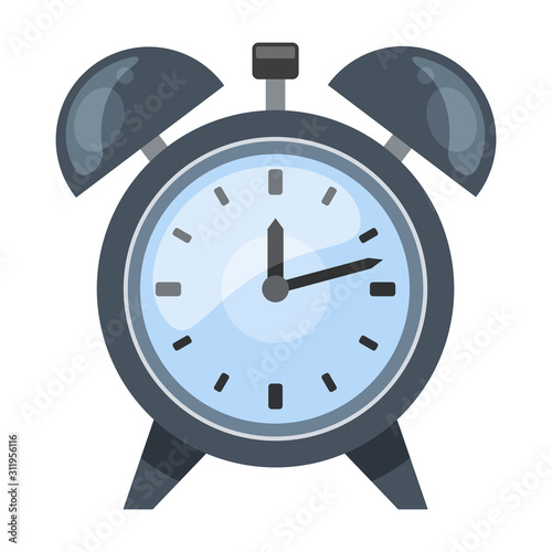 Retro alarm clock isolated on white background