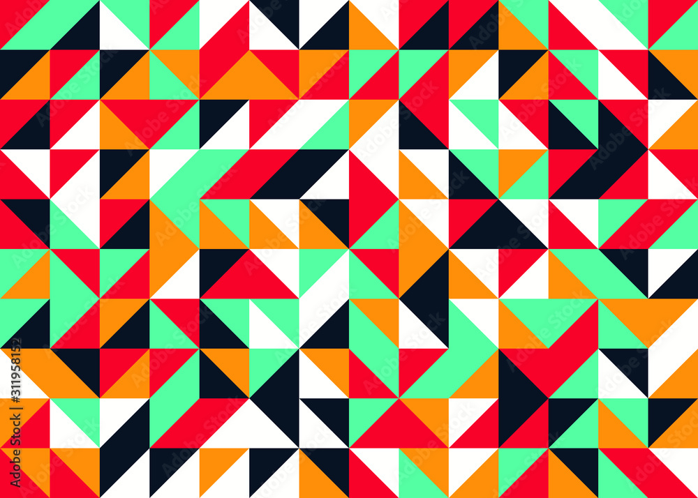 Seamless pattern with random colored quarter circles Generative Art background illustration Seamless pattern with random colored quarter circles Generative Art background illustration