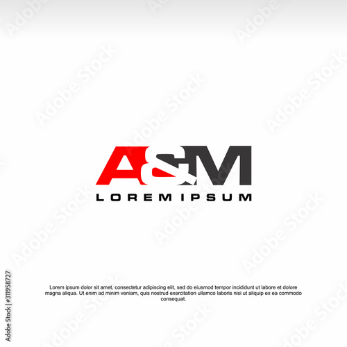 Initial letter logo, A&M Logo, template logo