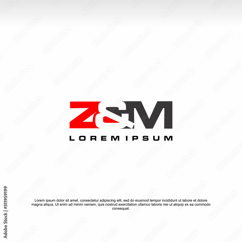 Initial letter logo, Z&M Logo, template logo
