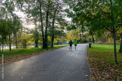 couple running in the park