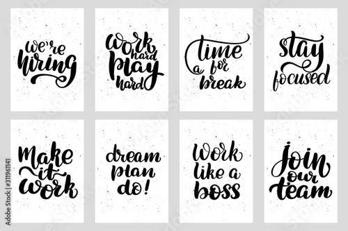 Work hand drawn stock inspiration postcard typography