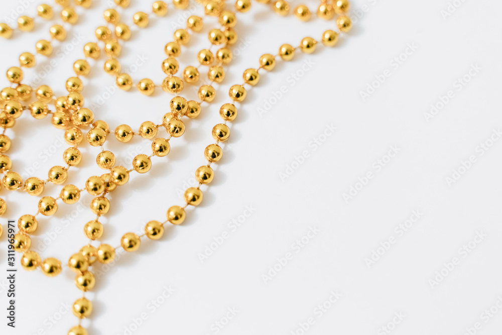 golden Christmas decoration on white background golden Christmas decoration on white background