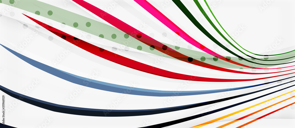Obraz premium Trendy color stripes lines wave, great design for any purposes. Vector line pattern. Vector geometric background