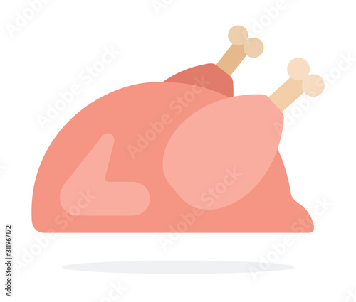 Raw turkey carcass