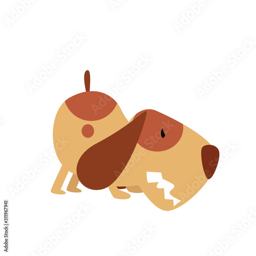 Dog Cute Cartoon Activity Vector Template Design Logo Illustration
