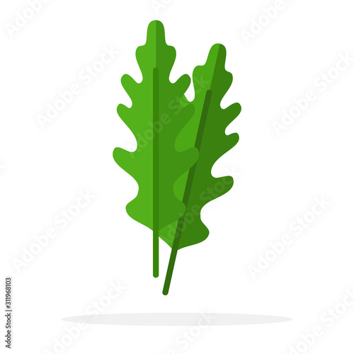 Arugula leaves vertically