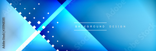 Abstract background - squares and lines composition created with lights and shadows. Technology or business digital template