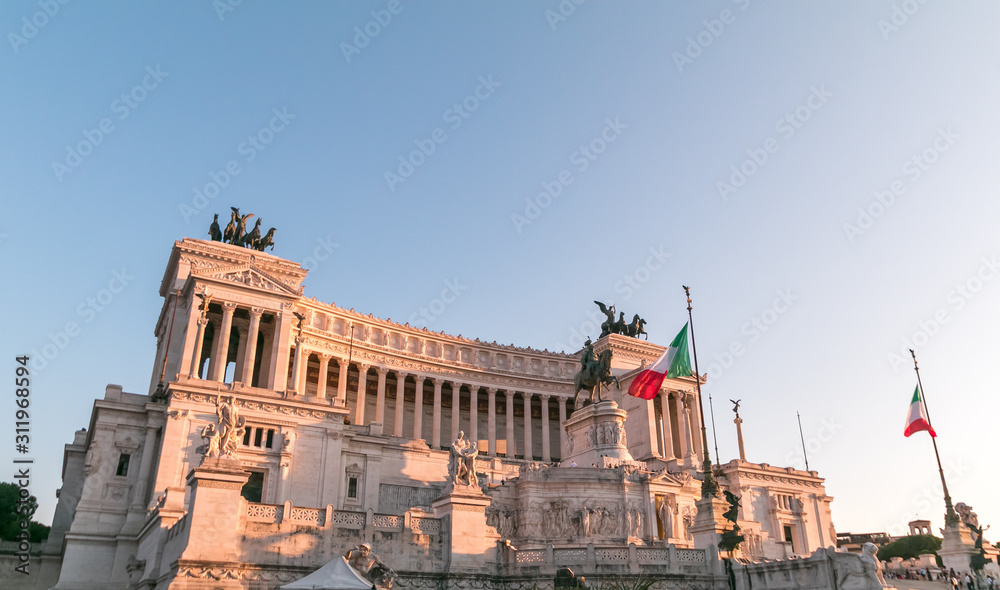 The Victor Emmanuel II National Monument (Altare della Patria) in Rome, Italy. Is a national monument built in honor of Victor Emmanuel II, the first king of Italy