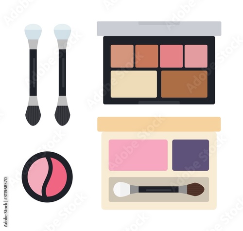 Eye shadows in open cases vector icon flat isolated illustration