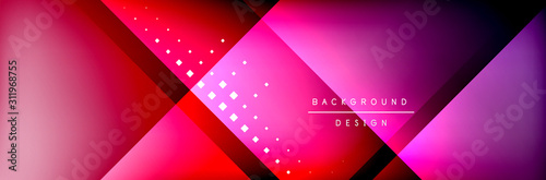 Abstract background - squares and lines composition created with lights and shadows. Technology or business digital template