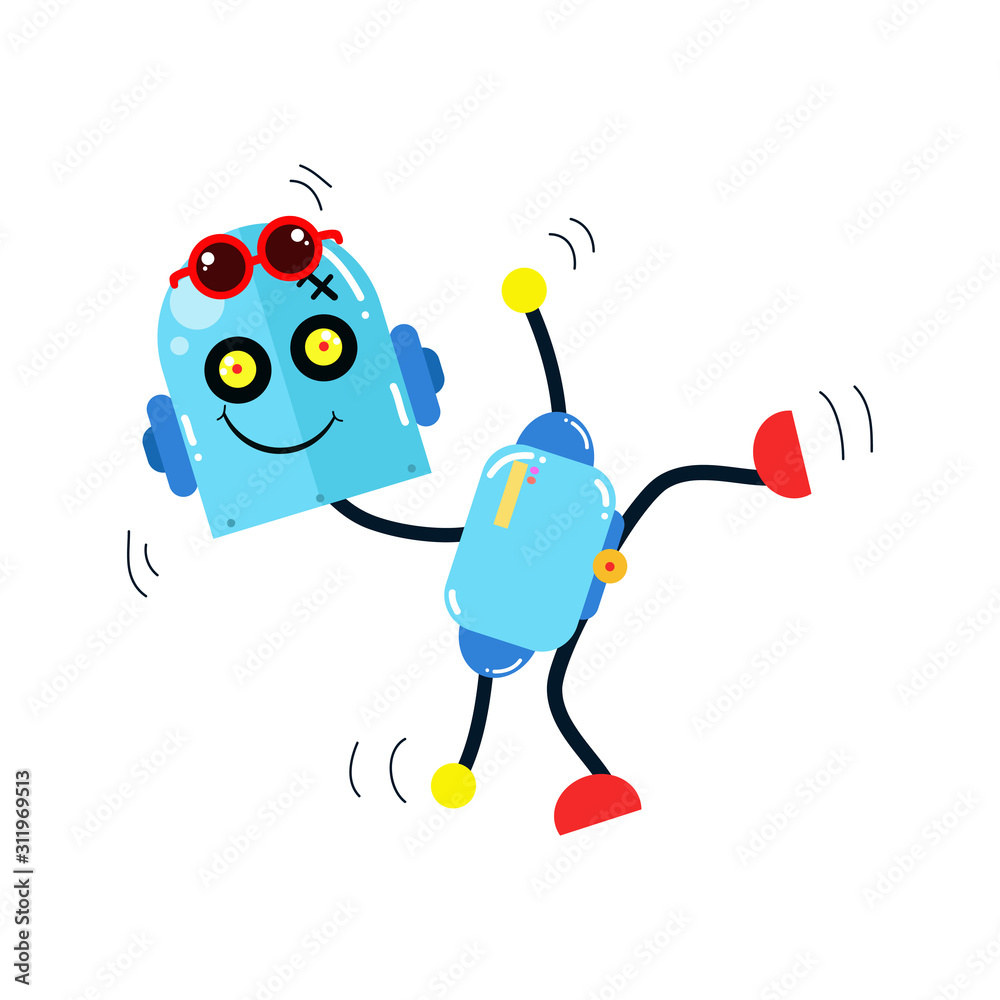 Fun Robot Dance. Boy Robot Robots. Cartoon Cute Vector Template Design Illustration Stock Vector | Adobe Stock Fun Robot Dance. Boy Robot Robots. Cartoon Cute Vector Template Design Illustration Stock Vector | Adobe Stock