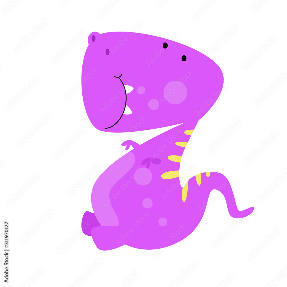 happy dinosaur cute cartoon vector template design illustration