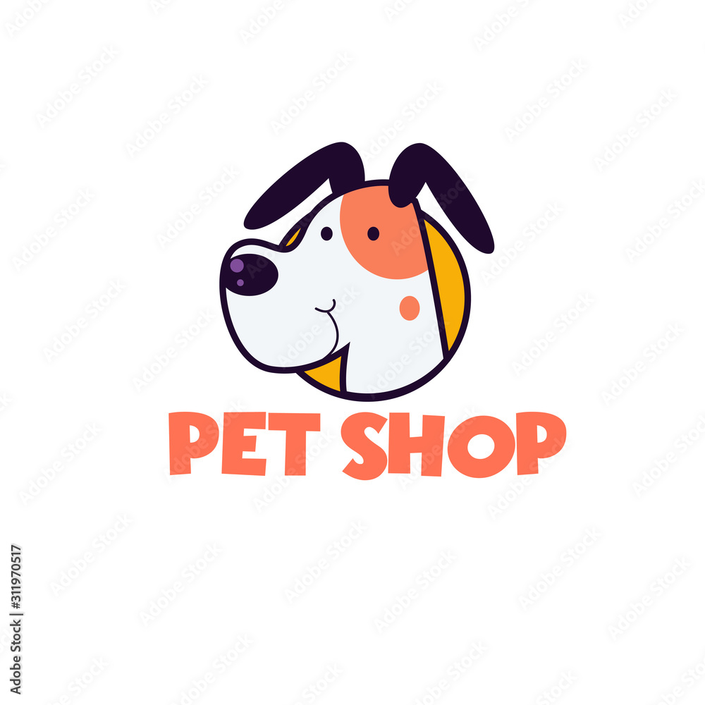 Pet shop Logo Cartoon Animals Dog Cat Vector Template Design Illustration Icon Pet shop Logo Cartoon Animals Dog Cat Vector Template Design Illustration Icon