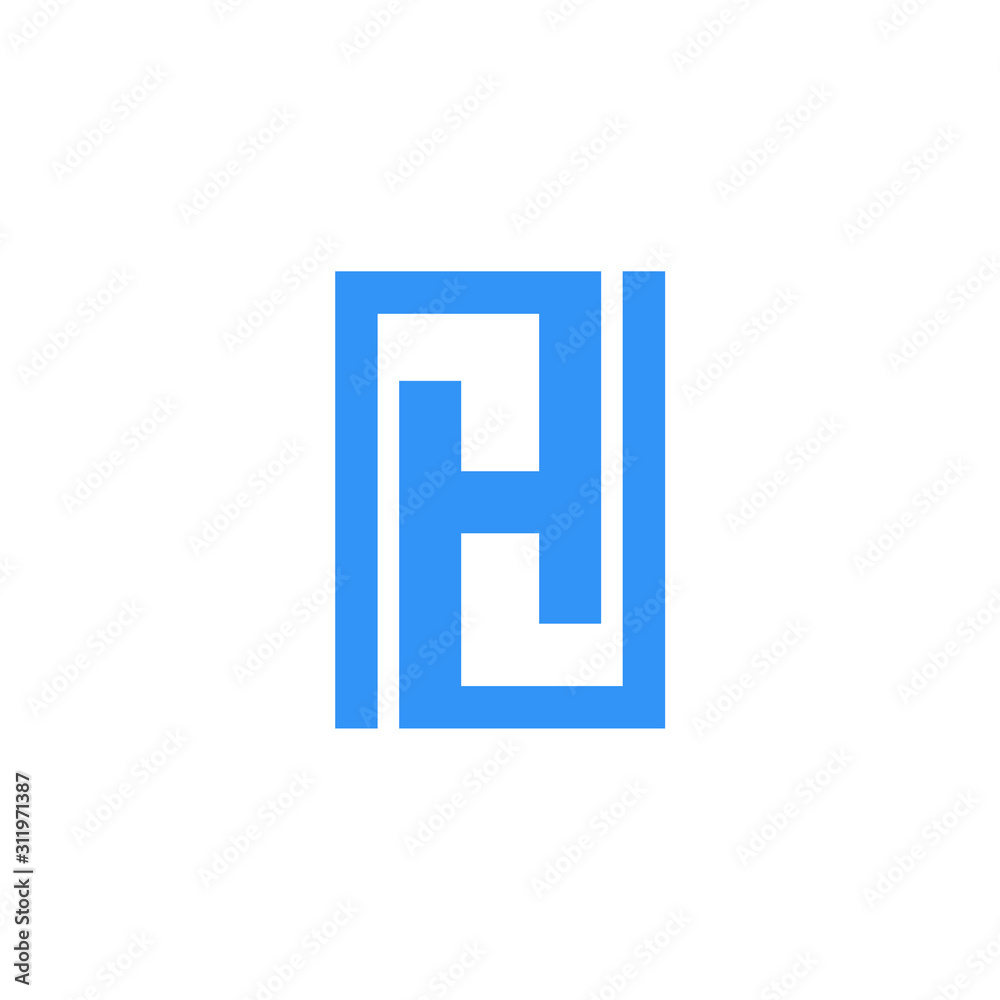 initial letter logo h inside rectangle shape AH, HL or AHL. Stock illustration - vector initial letter logo h inside rectangle shape AH, HL or AHL. Stock illustration - vector