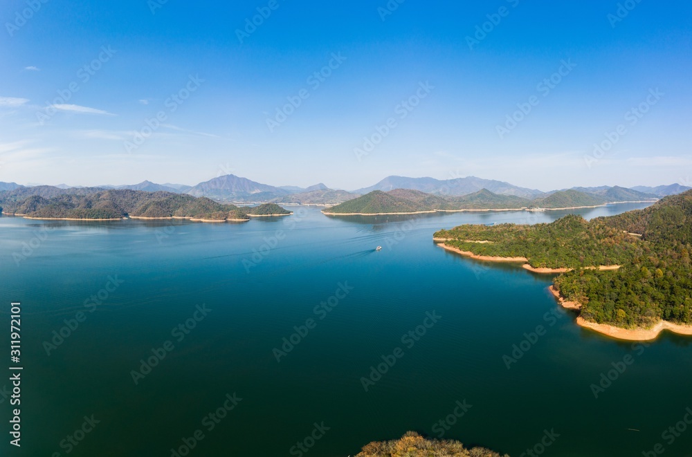 Taiping Lake in Huangshan City in A Sunny Day in China