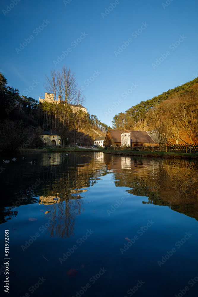 Pond with Reflection in Austria near Castle Stixenstein